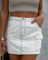 Angelina Cargo Mini Skirt - Ivory
